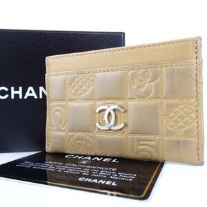 Authentic CHANEL Icon line Card Case leather [Used]